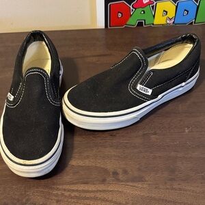 Vans Kids Black and White Slip-On Sneakers
